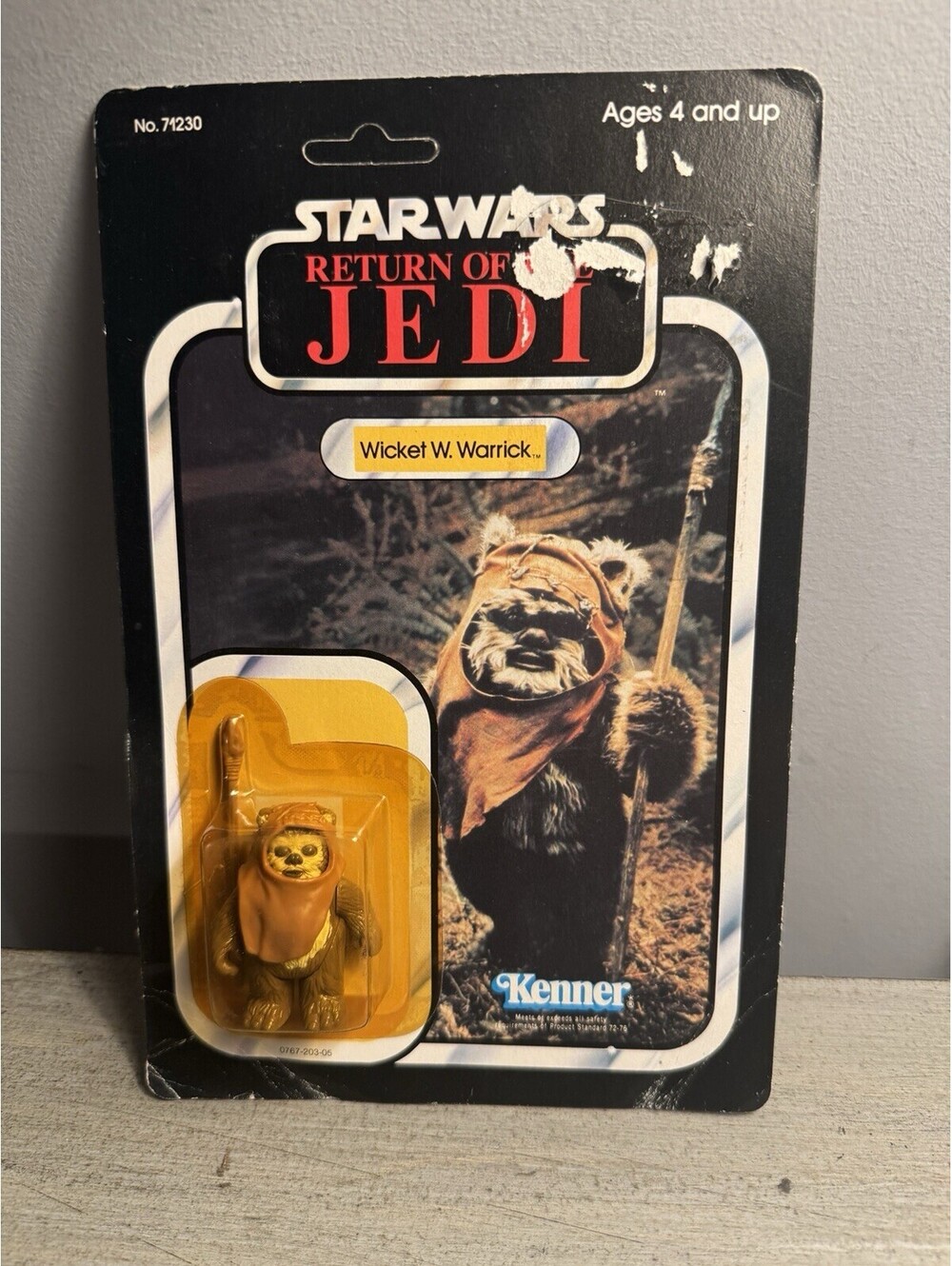 Vintage Star Wars ROTJ Wicket W Warrick Kenner 77 Back Carded Ewok Figure